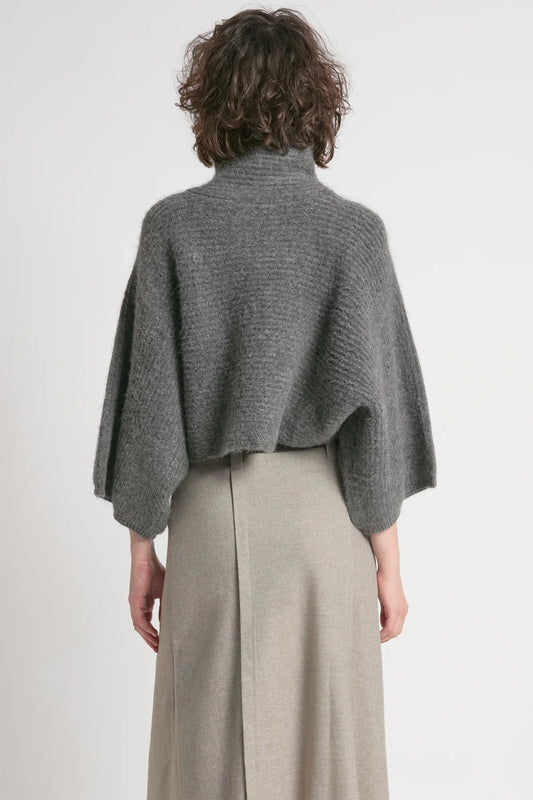 Charcoal Crop Cocoon Sweater