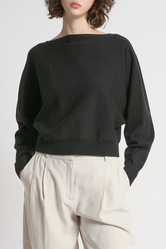 Black Grey Aura Crop Sweater