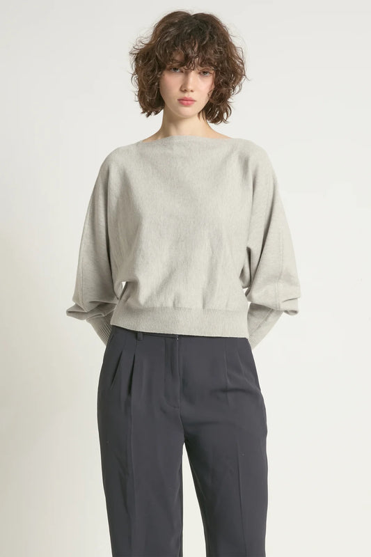 Stone Grey Aura Crop Sweater
