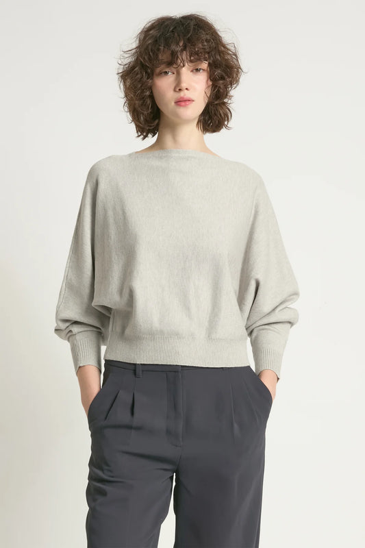 Stone Grey Aura Crop Sweater