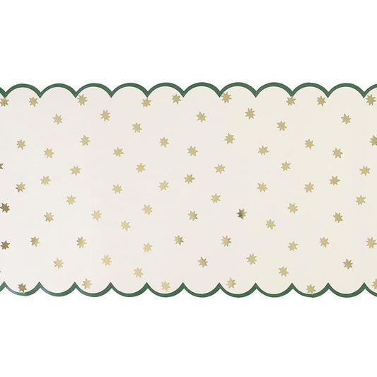 Let It Snow Scalloped Paper Table Runner