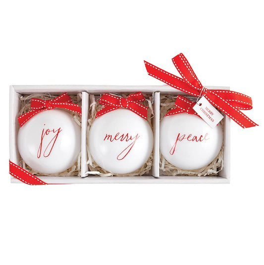 Joy, Merry, Peace Ornaments