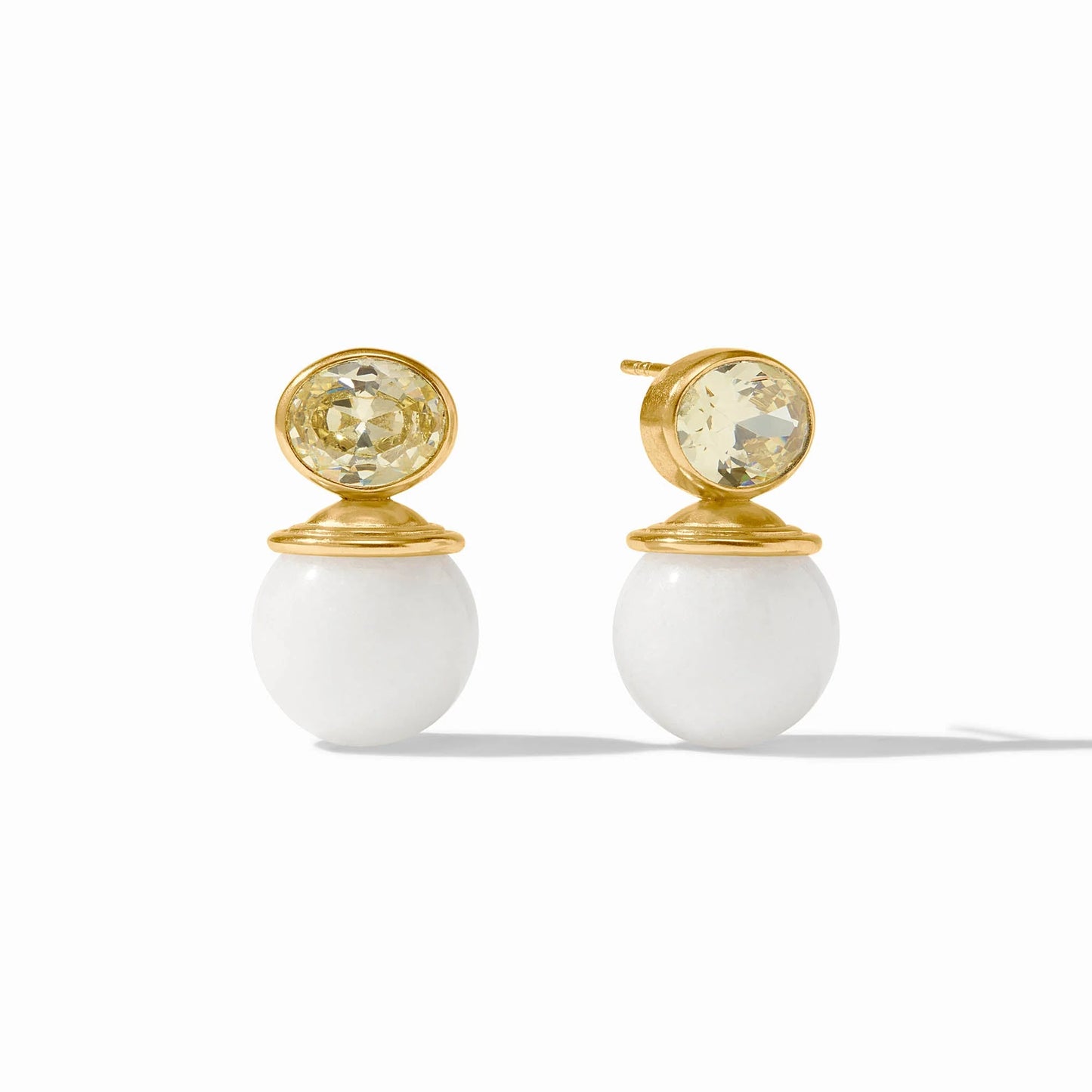 Portofino White Jade Earring