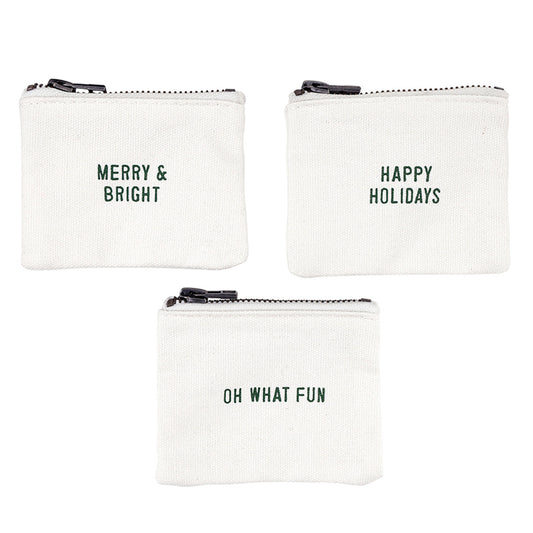 Green Merry Christmas Pouches