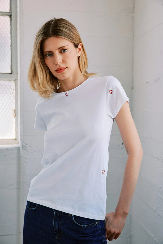 Red Heart Embroidered Tshirt