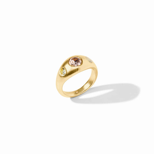 Champagne Radiance Rainbow Signet 7 Ring