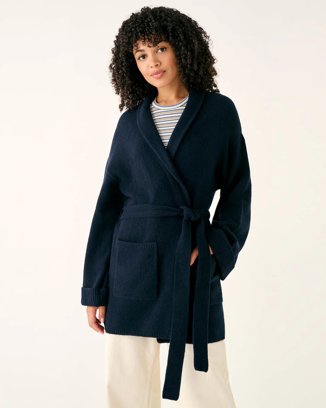 Navy Runabout Wrap Sweater