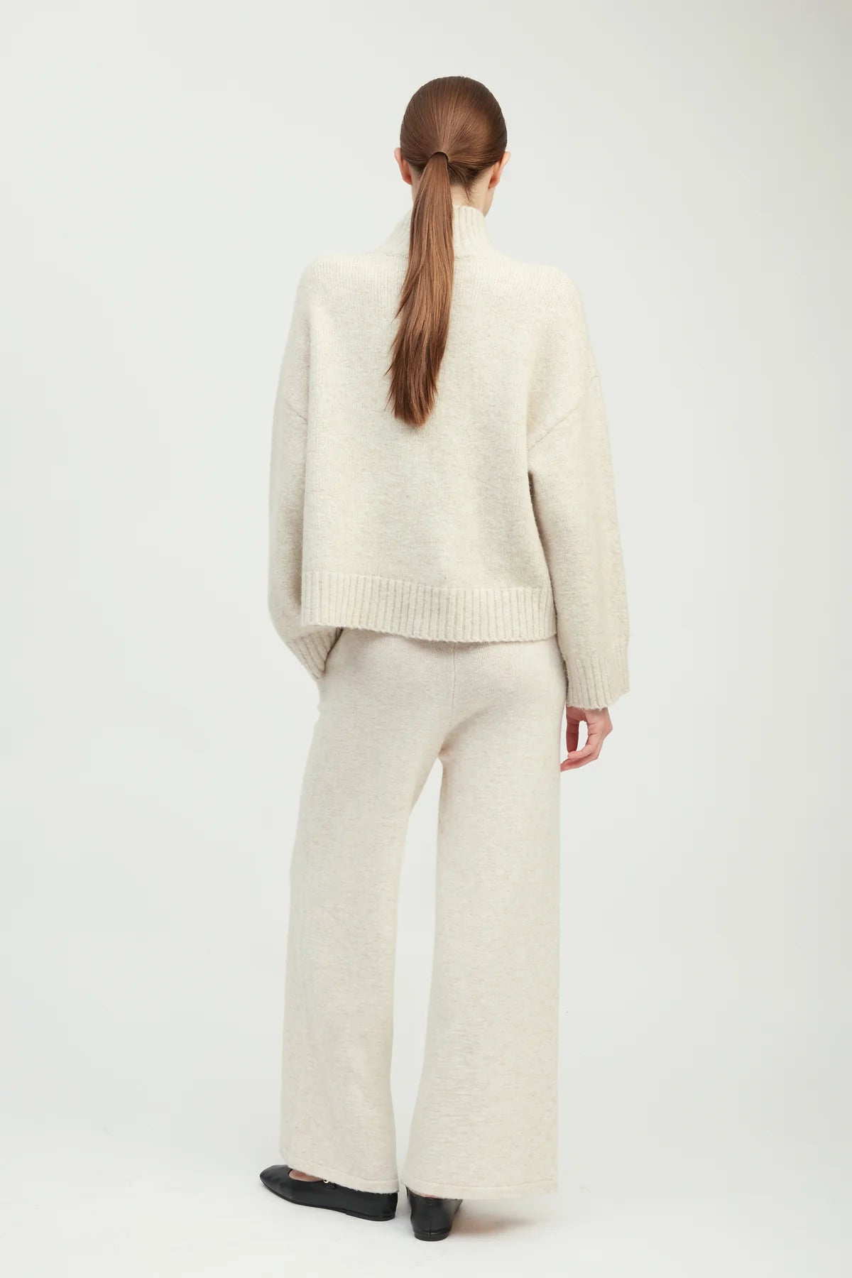 Beige Chunky Mock Turtleneck