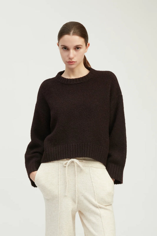 Plum Chunky Crewneck Sweater