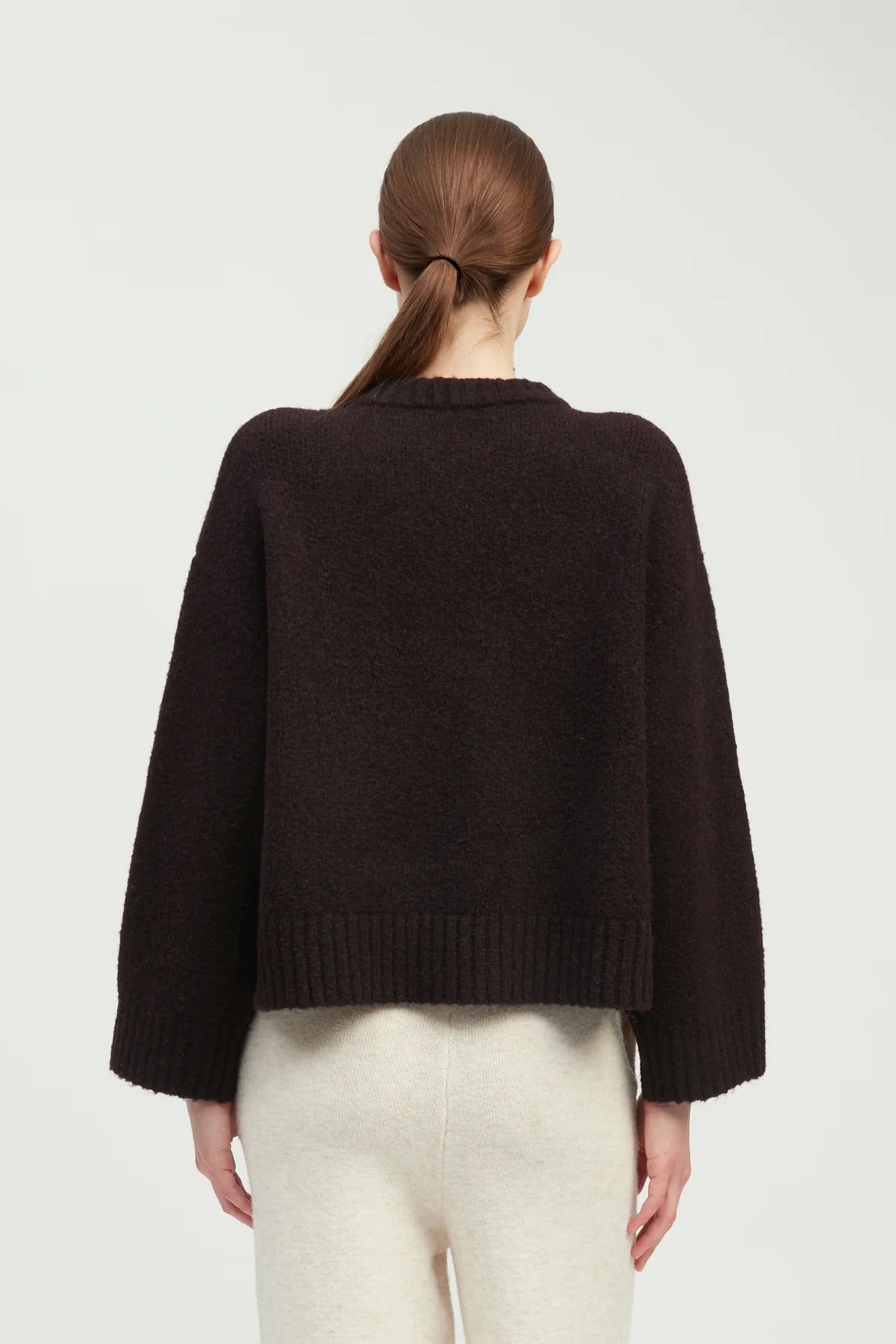 Plum Chunky Crewneck Sweater