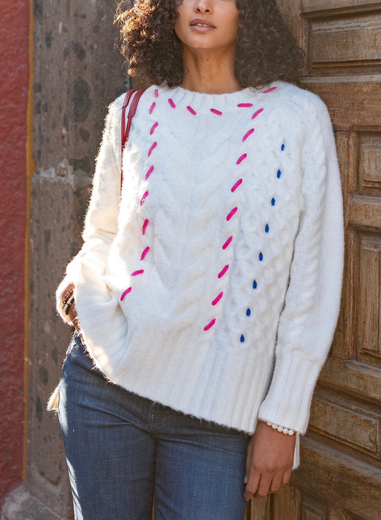 Rainbow Stripe Ribbons and Romance Sweater