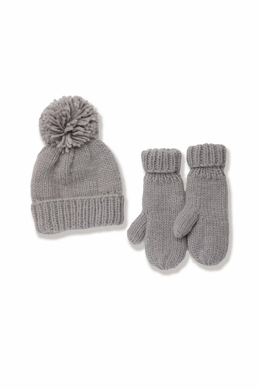 Grey Pompom Hat