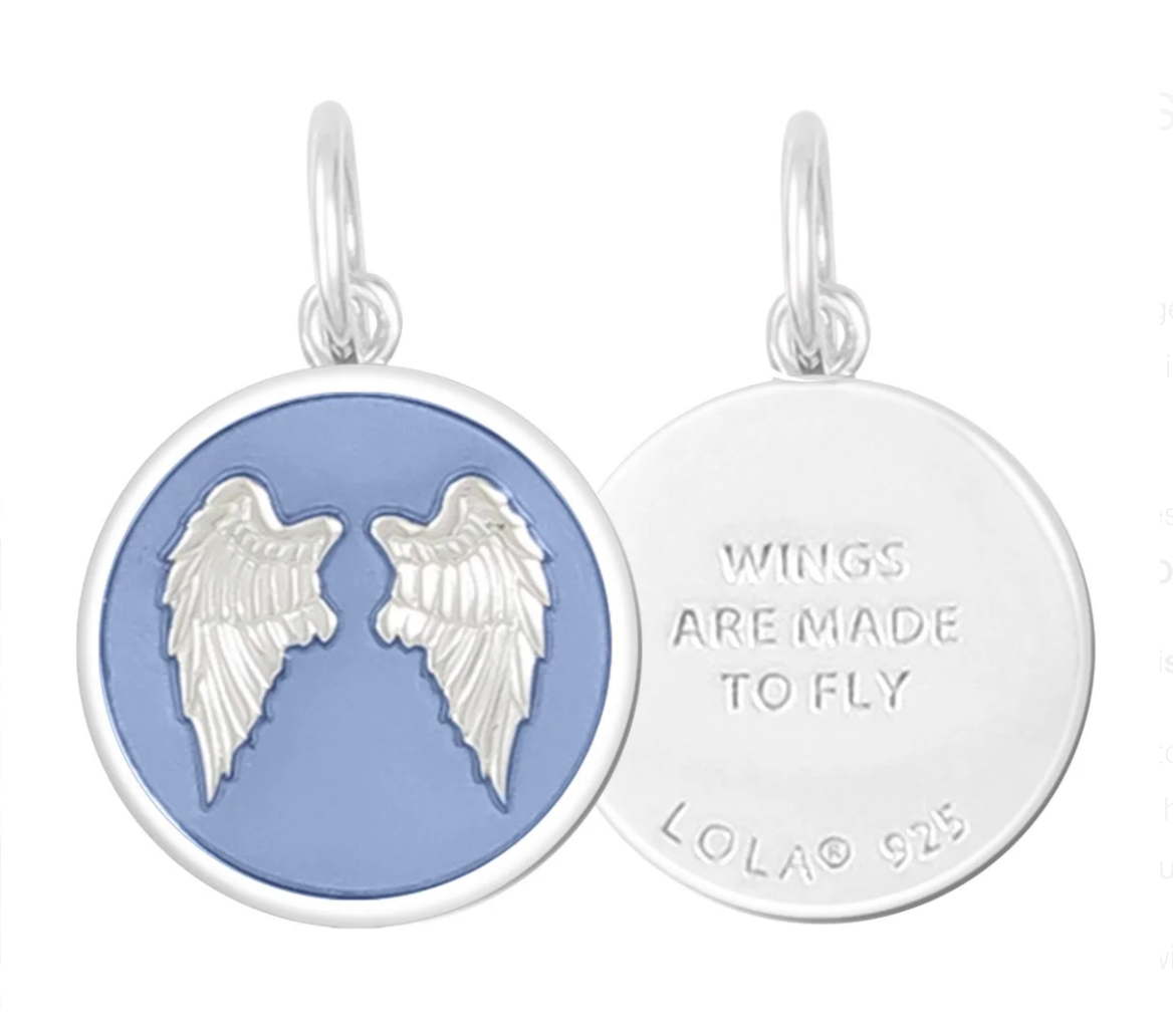 Angel Wings Heart Alpine Lavendar Small Pendant