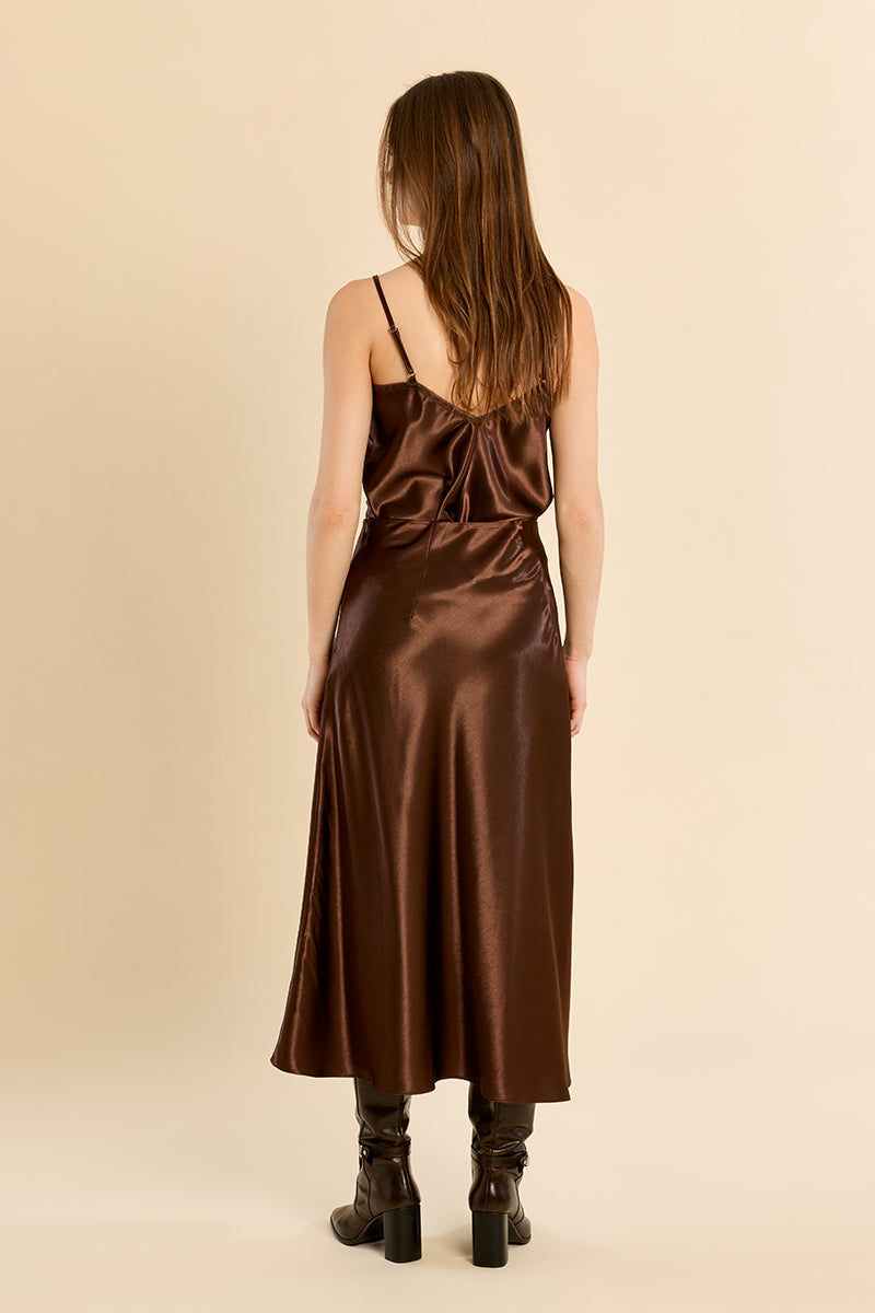 Chocolate Satin MB Skirt