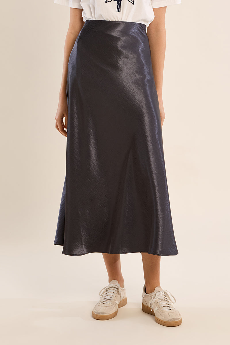 Gun Metal Satin MB Skirt