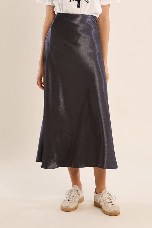 Gun Metal Satin MB Skirt