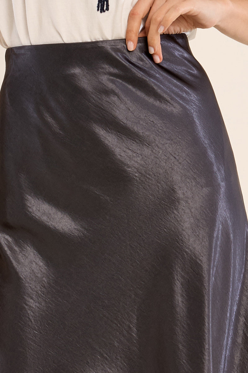 Gun Metal Satin MB Skirt