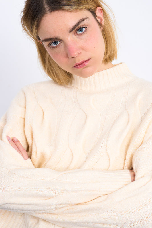MB Cream Cable Sweater