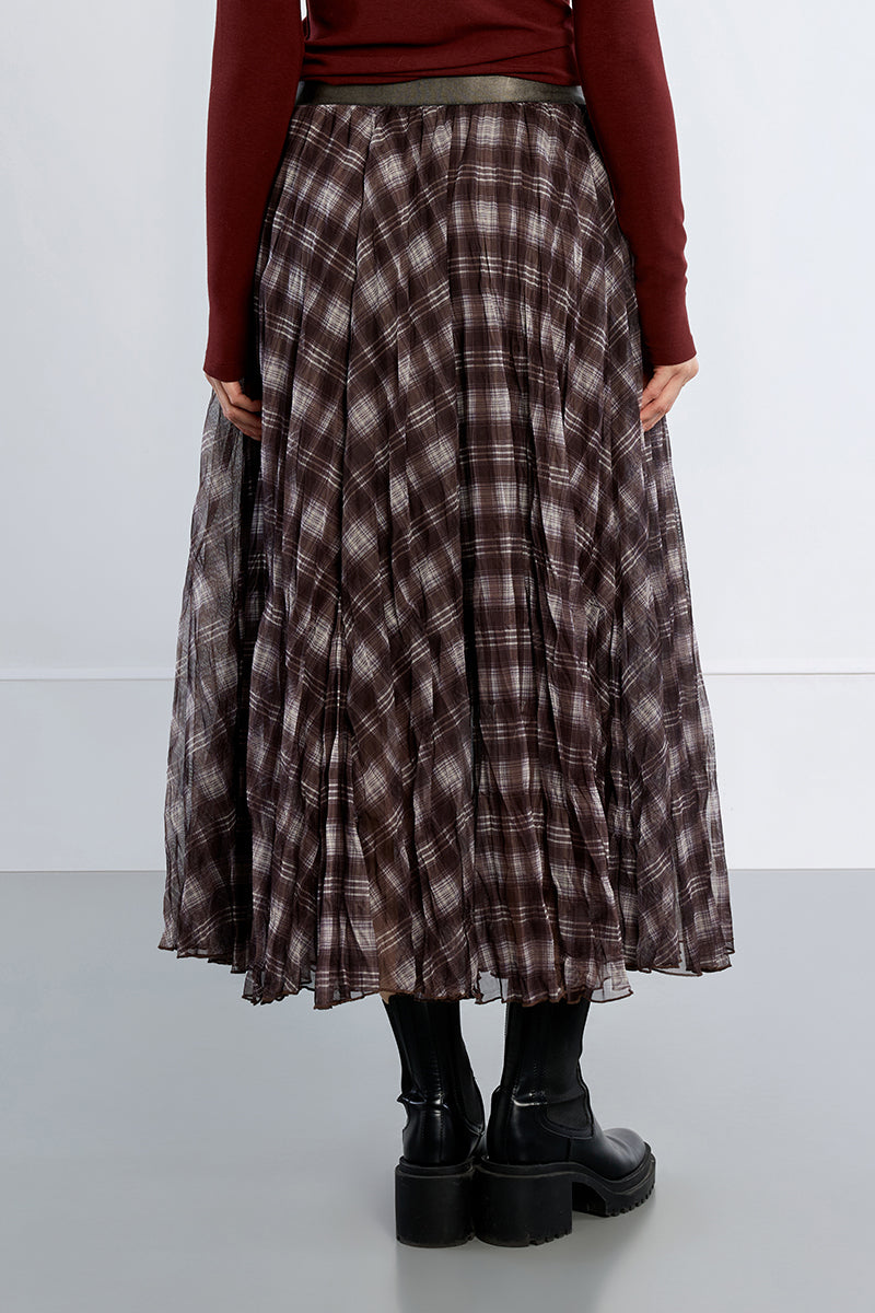 Chocolate Plaid MB Skirt