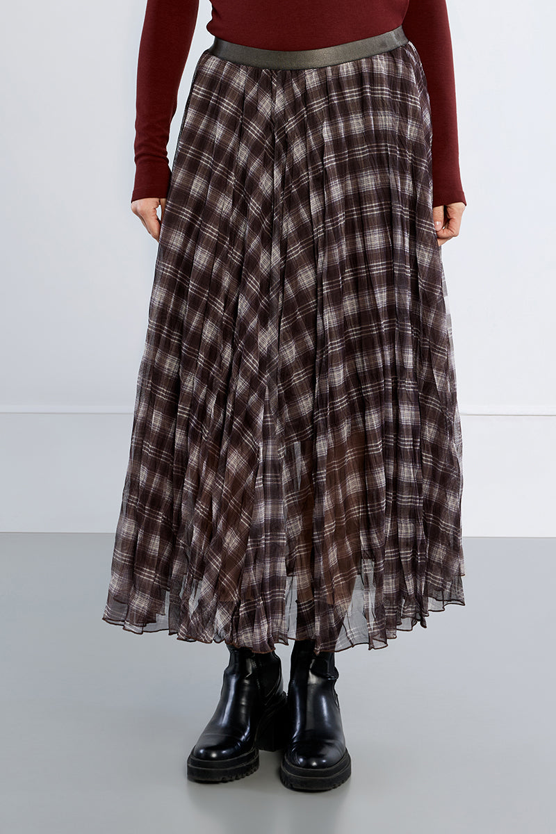 Chocolate Plaid MB Skirt