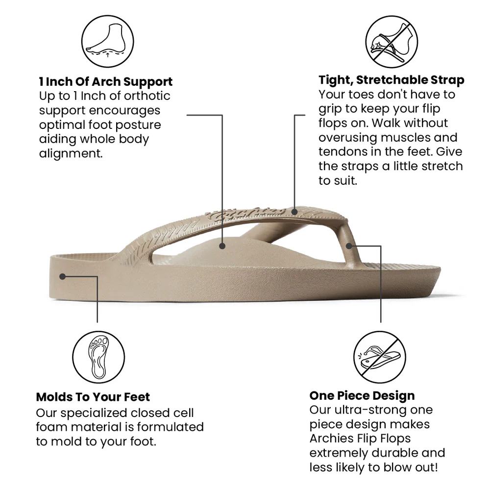 Taupe Archies Flip Flops