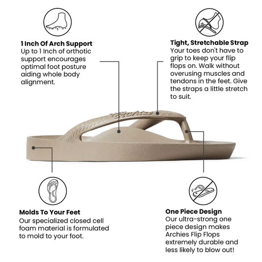 Taupe Archies Flip Flops