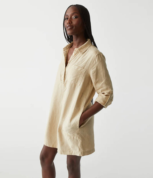 Natural Eleanor Linen Shirt Dress