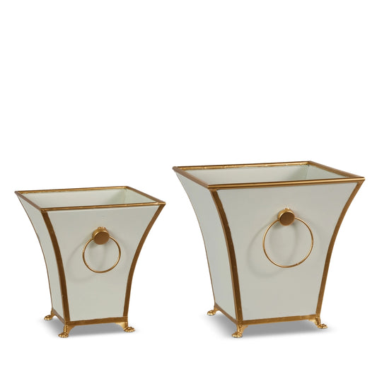 White and Gold Cache Pots