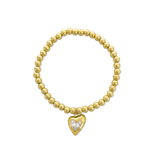 Beaded Stretch Heart Bracelet