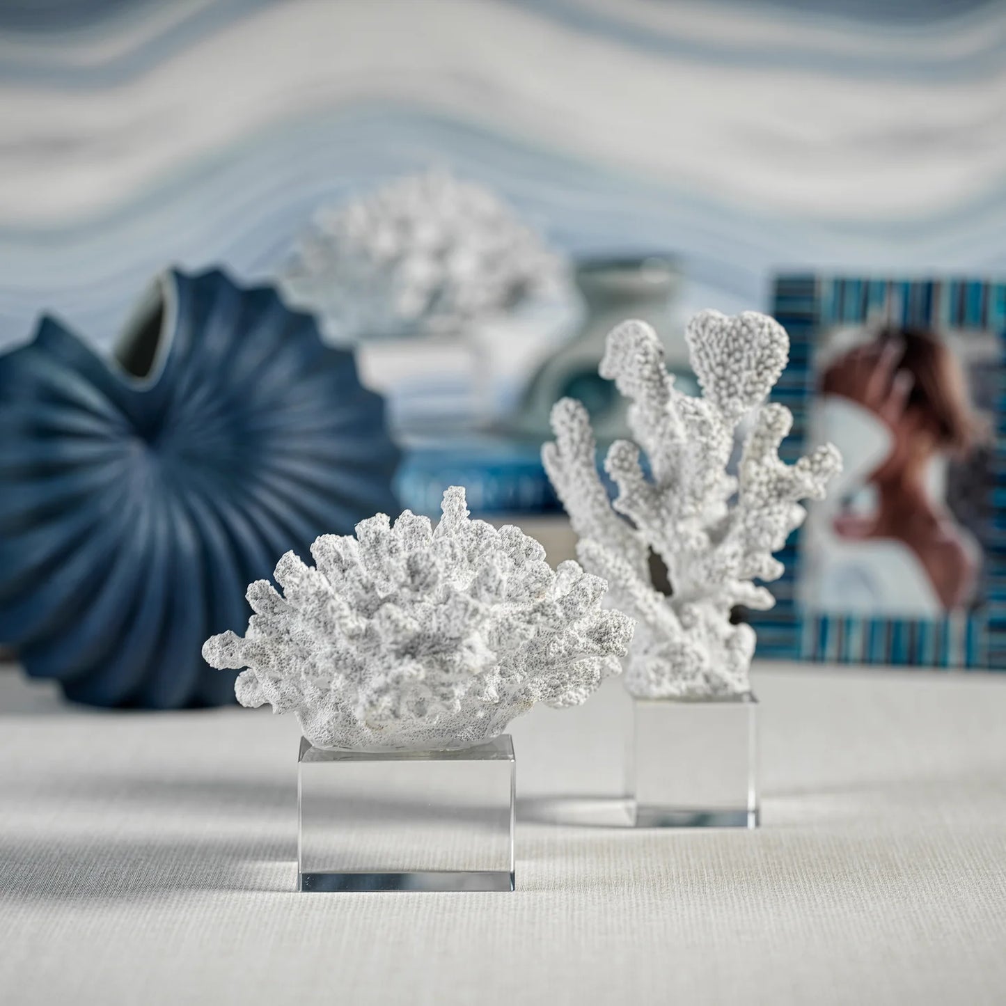 White Tall Coral on Acrylic