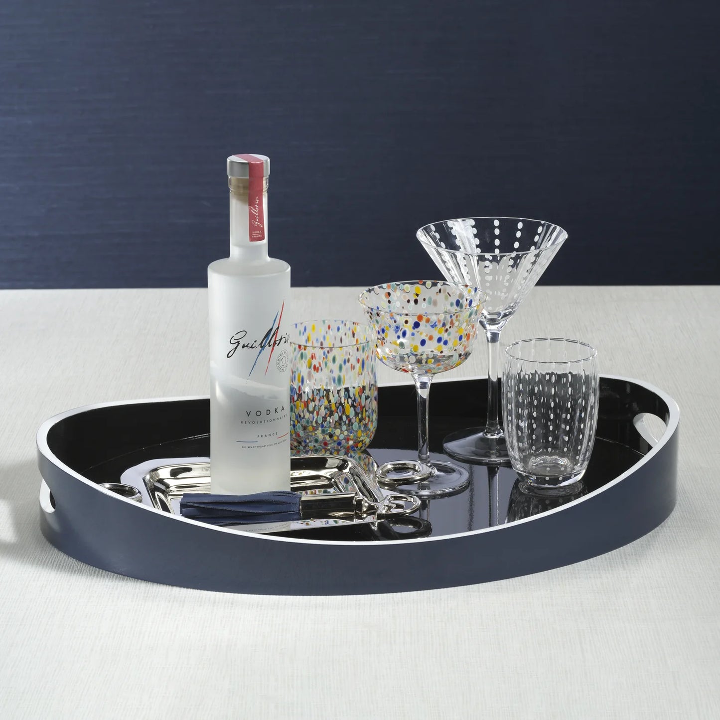 Noir Marine Lacquered Serving Tray