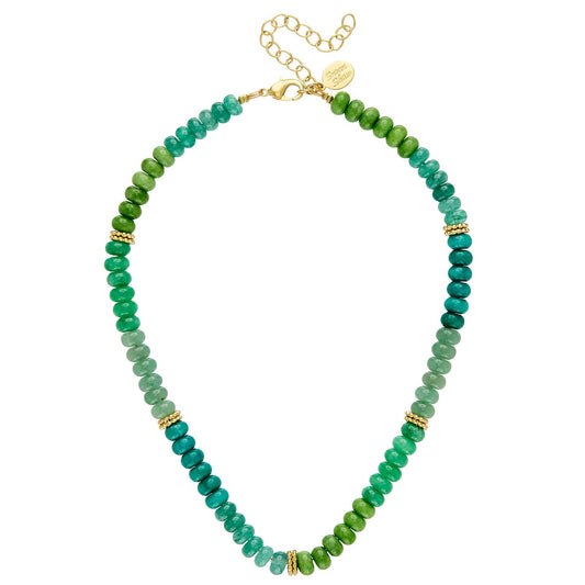 Jade Gold Bead Necklace