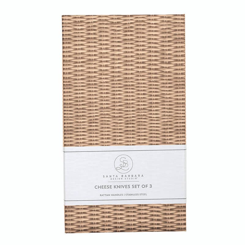 Rattan Cheese Knives Set