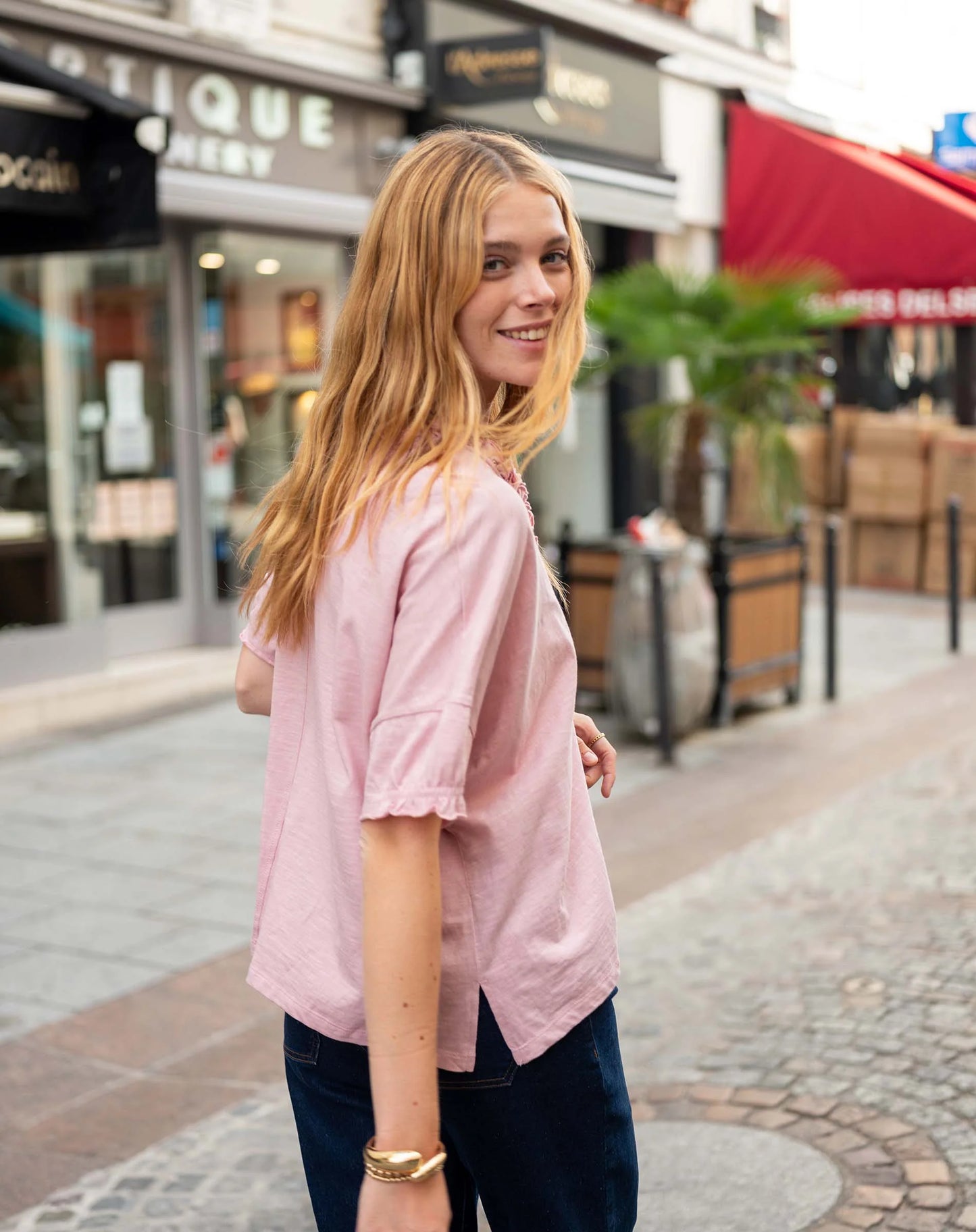 Rose Quartz Amelia Ruffle Tee