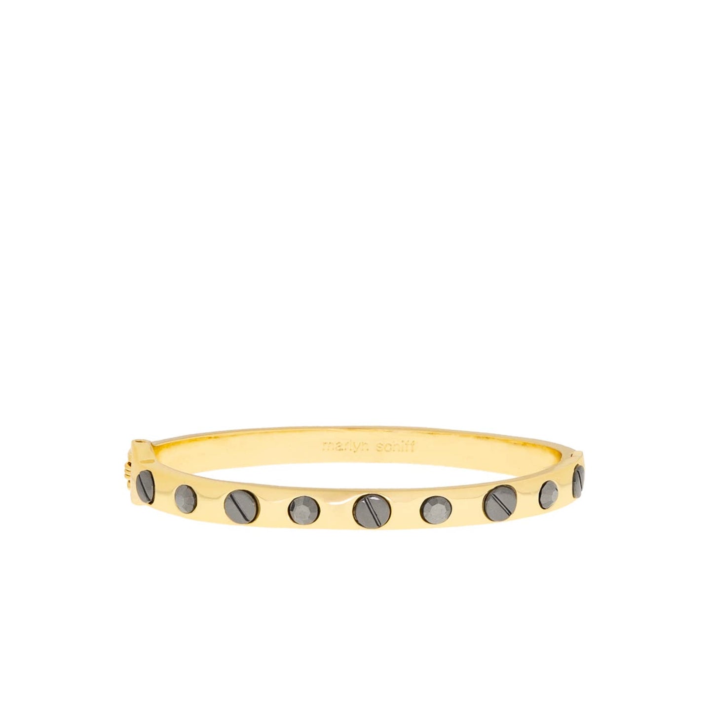 Shiny nailhead metal hinge bangle