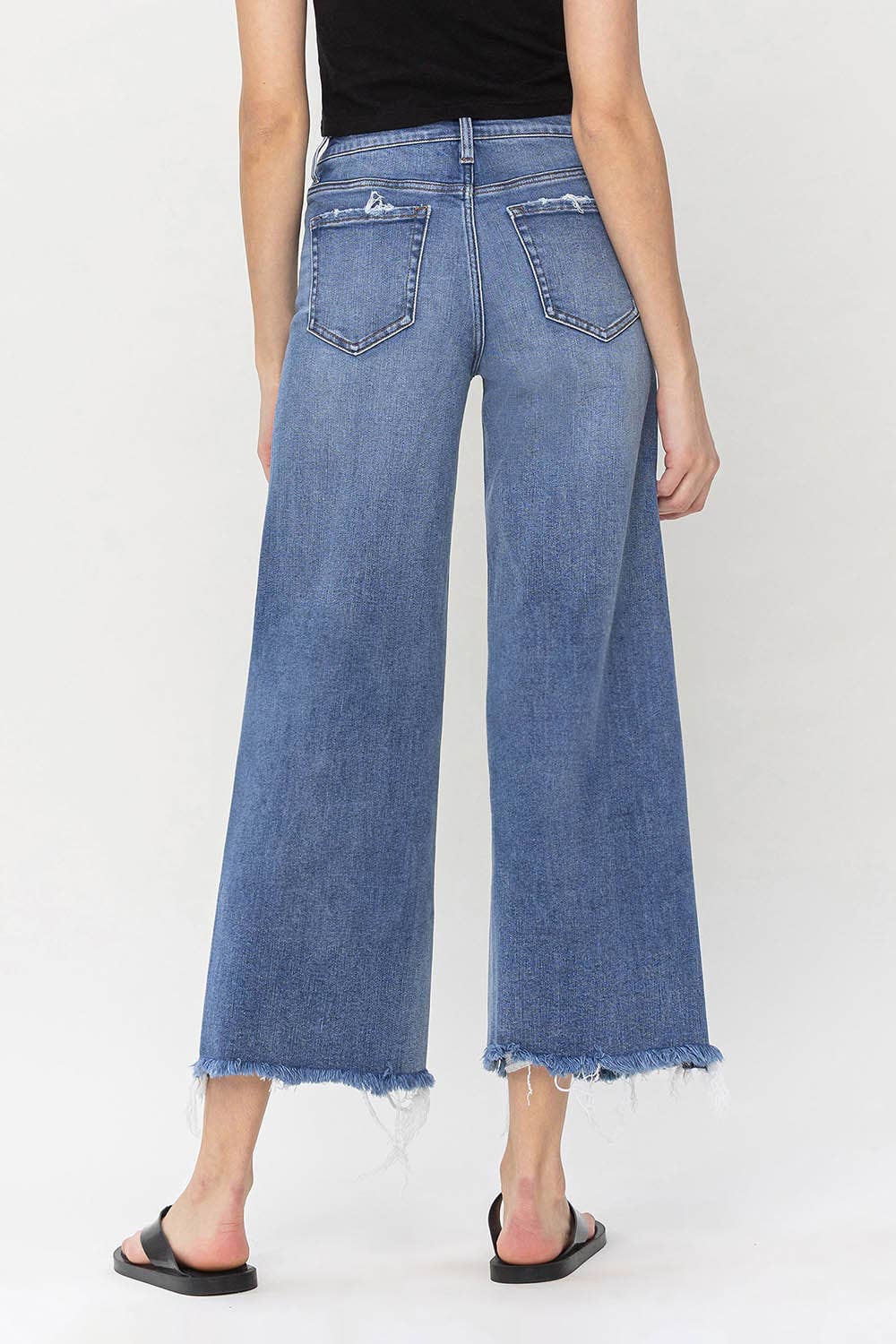 High Rise Crop Wide Leg Jeans F5204