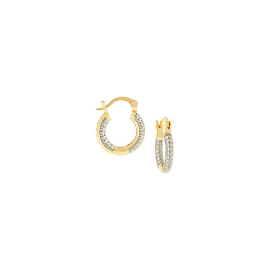 Gold Plated Mini Cz Hoop