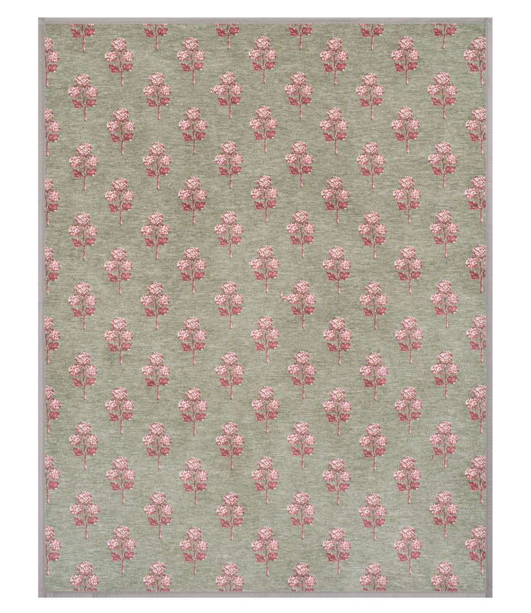 Hydrangea Blockprint Blanket