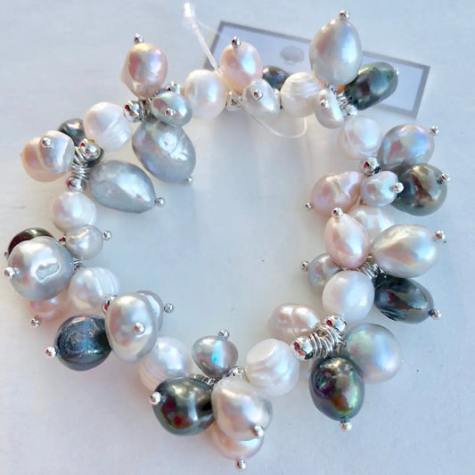 Multi Pearl Cluster Bracelet
