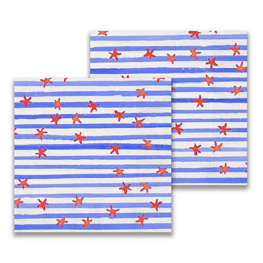 Red White Blue Cocktail Napkin