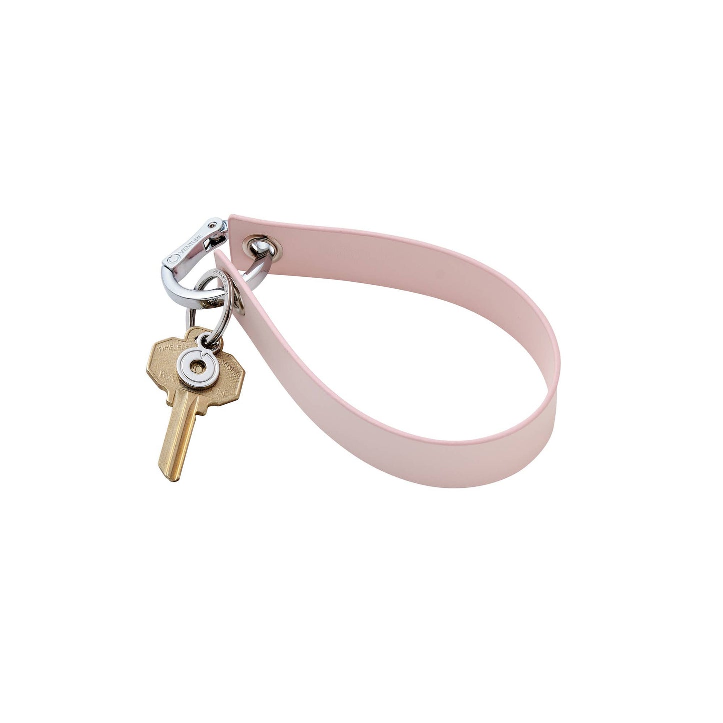 Pink Leather Loop Keychain