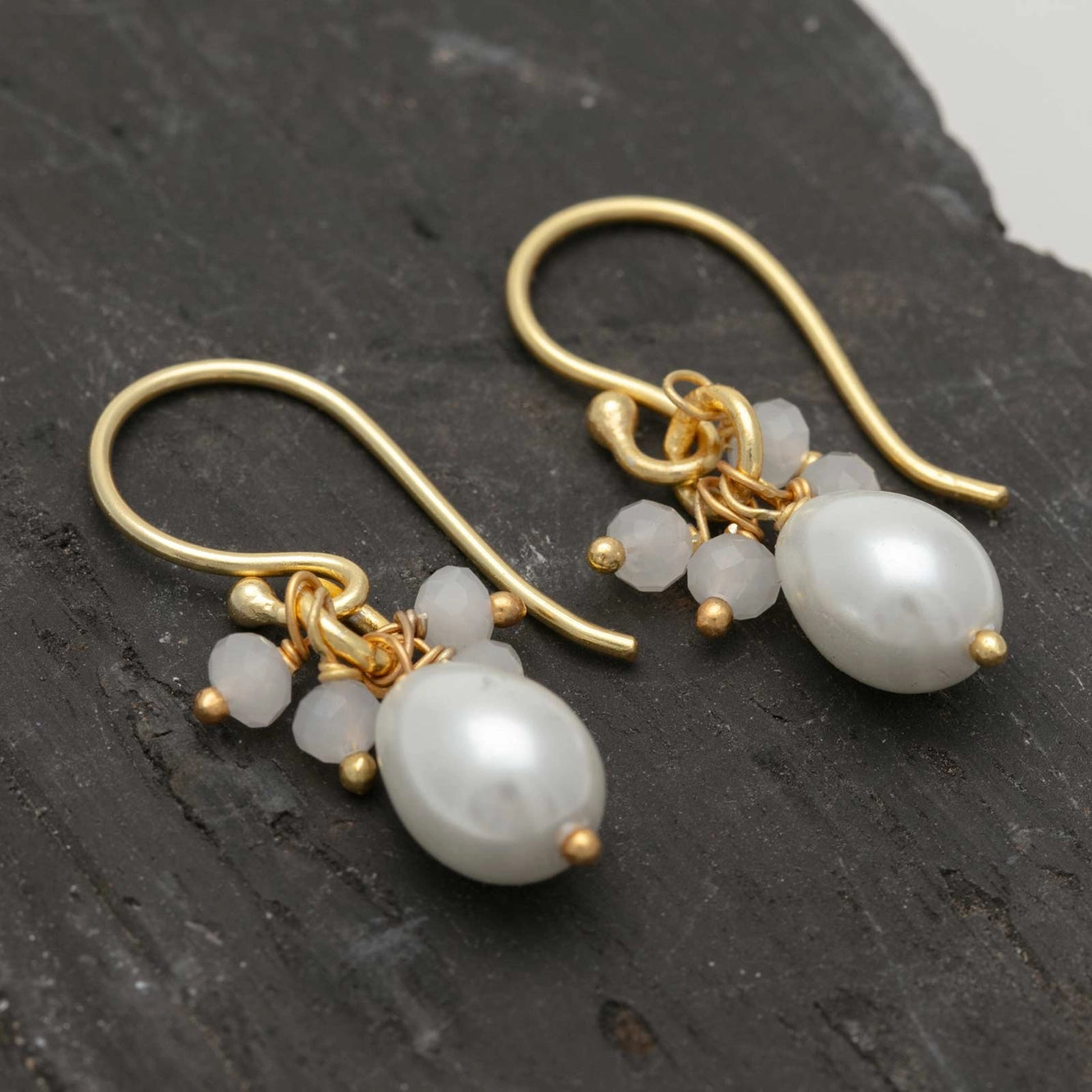 Pearl Bead Drop Earrings