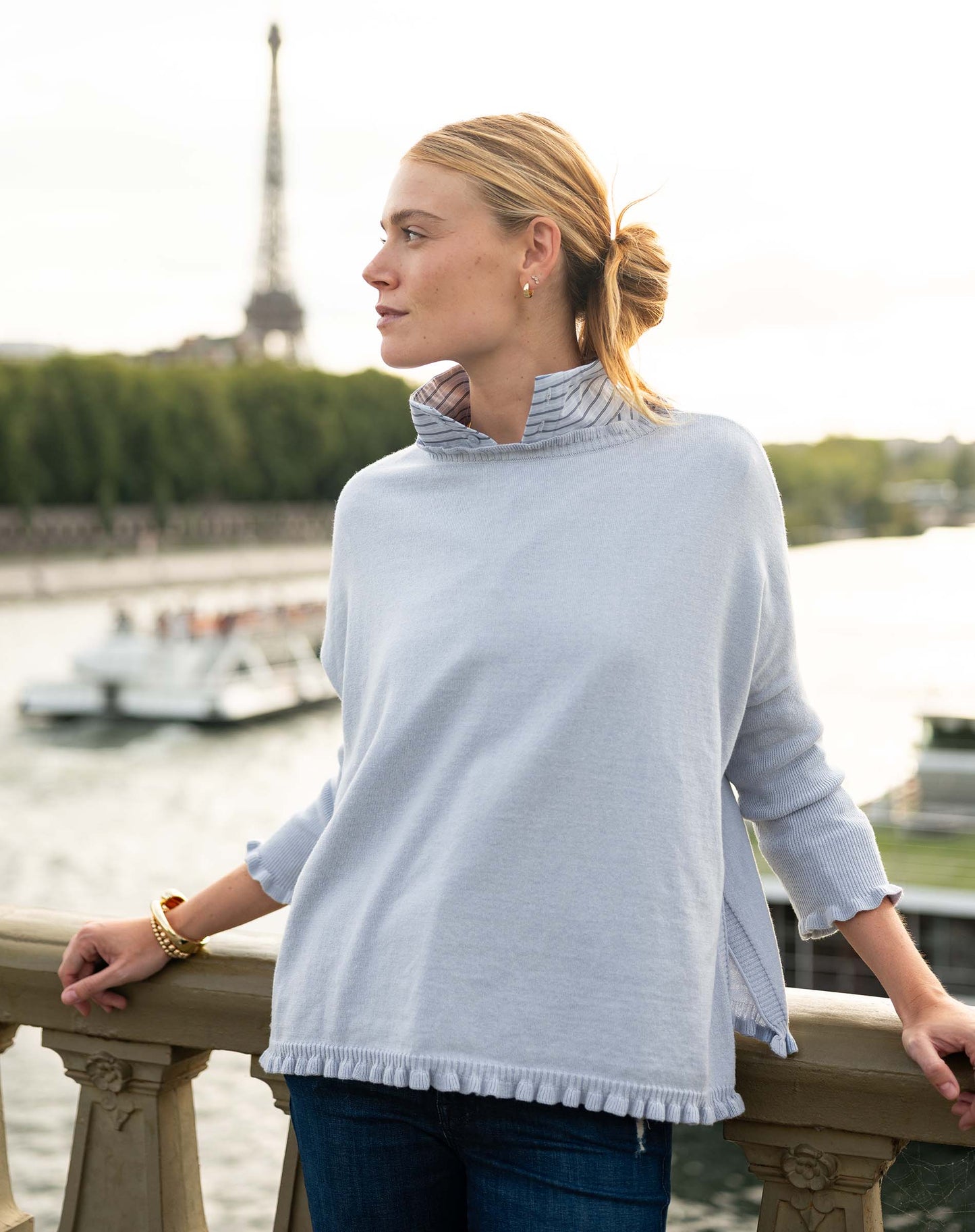 Dreamy Blue Catalina Ruffle Sweater