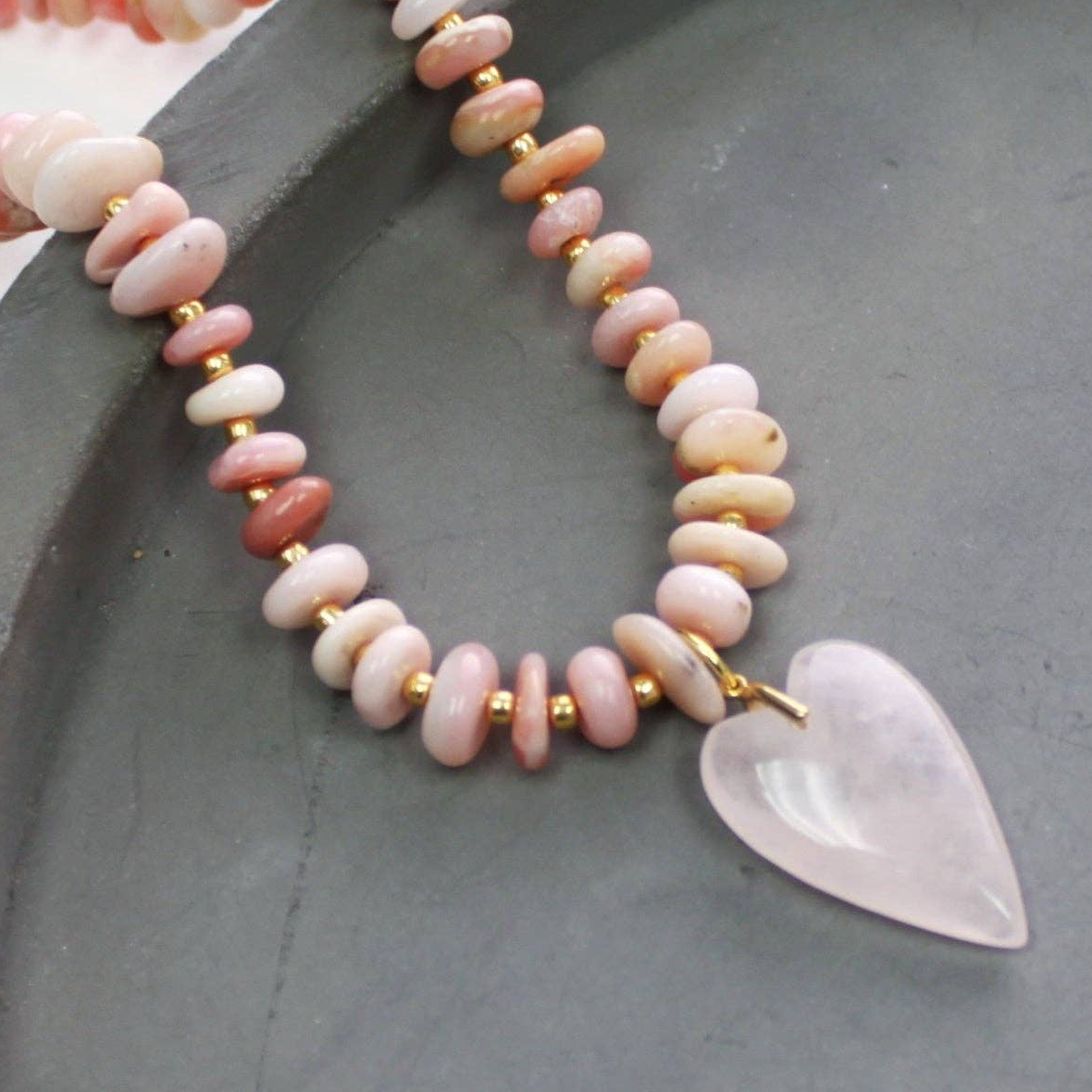 Hattie Pink Opal Beaded Necklace