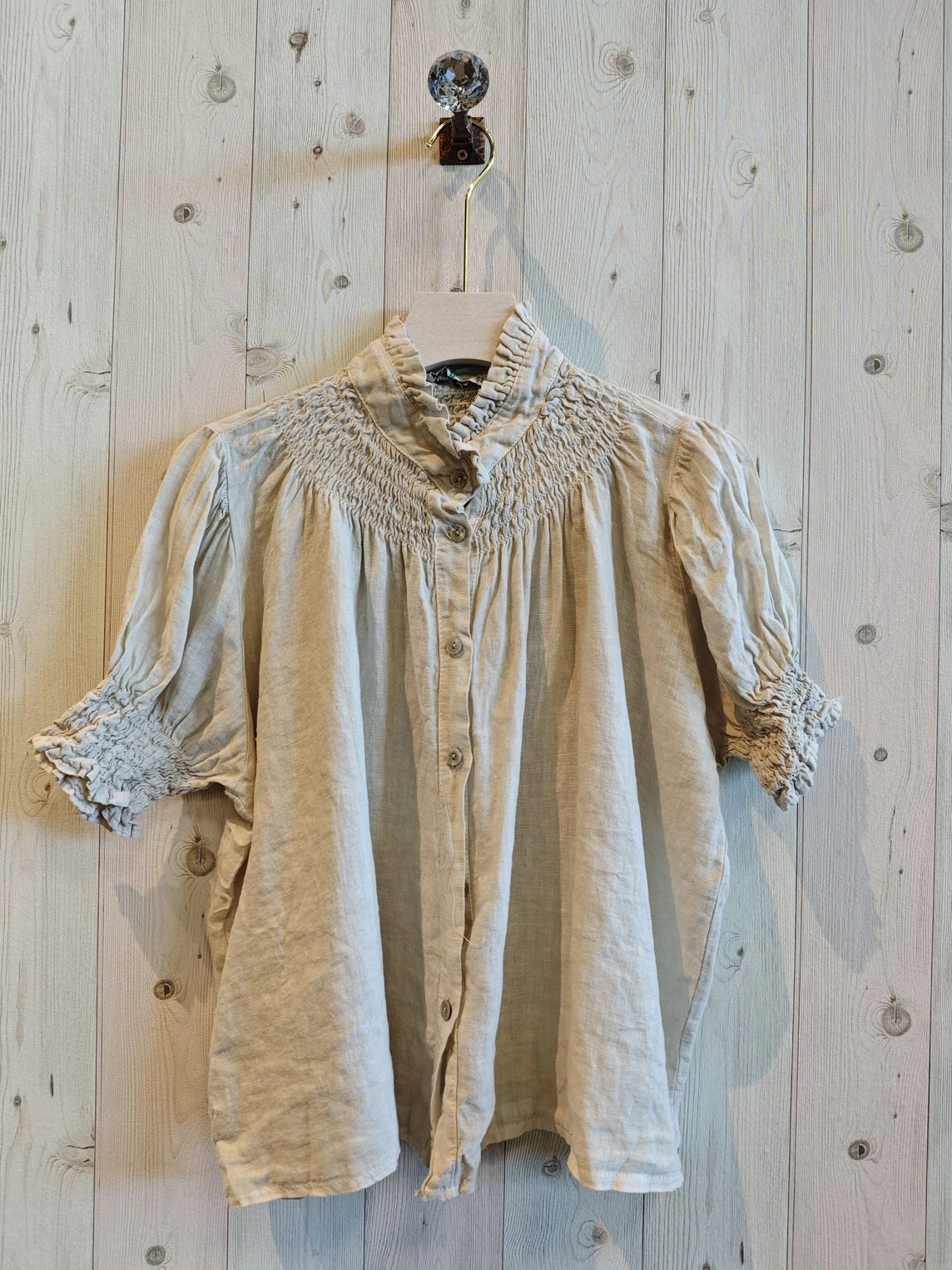 Beige Linen Top