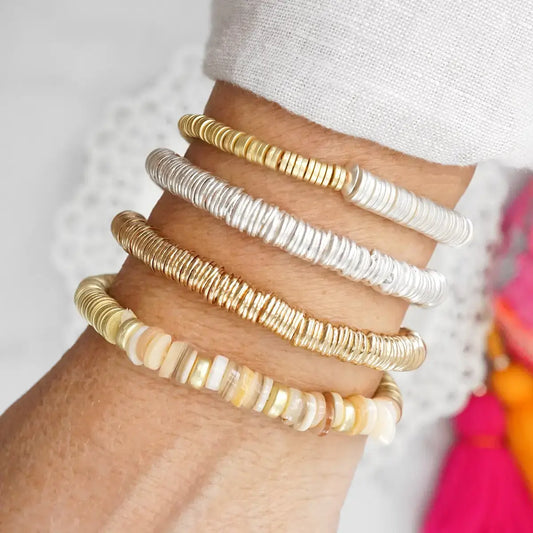 Shell Heishi Disc Bracelet