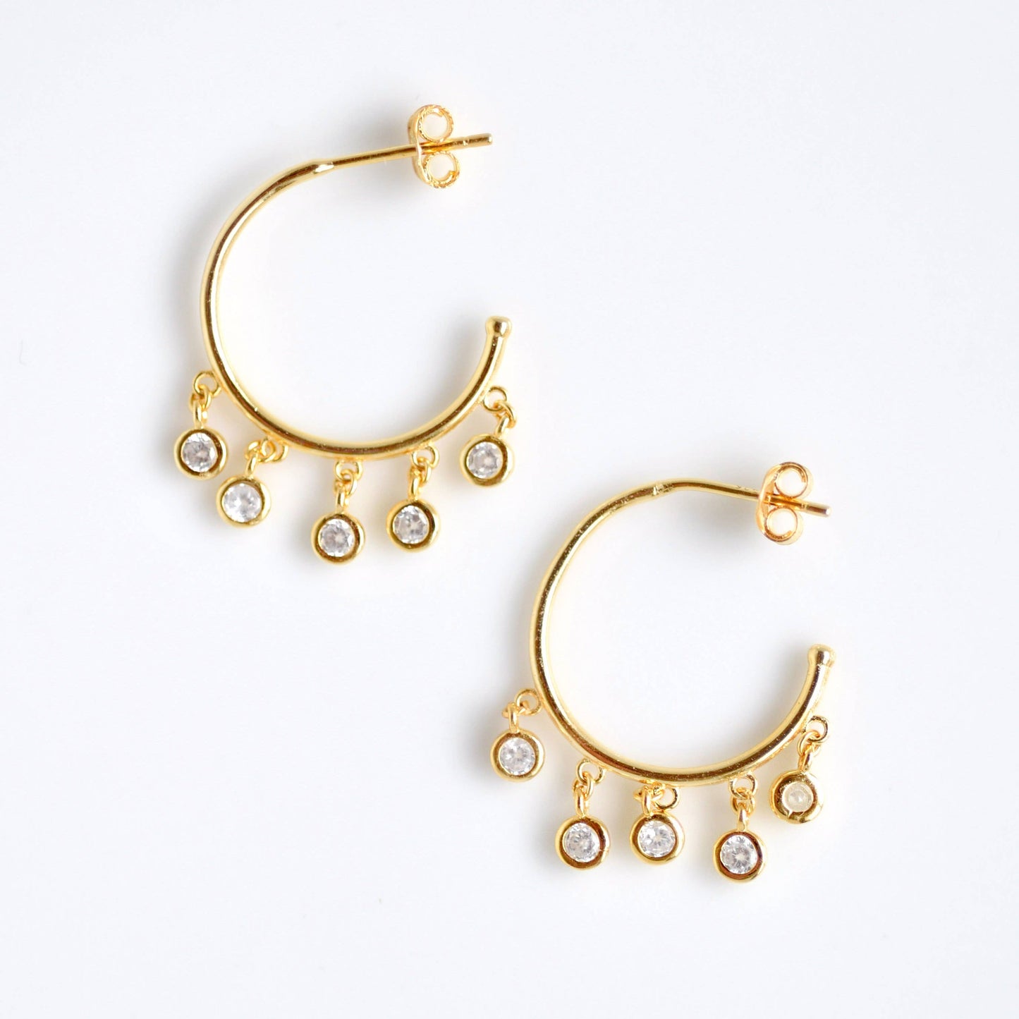 Dangling CZ Hoop Earring