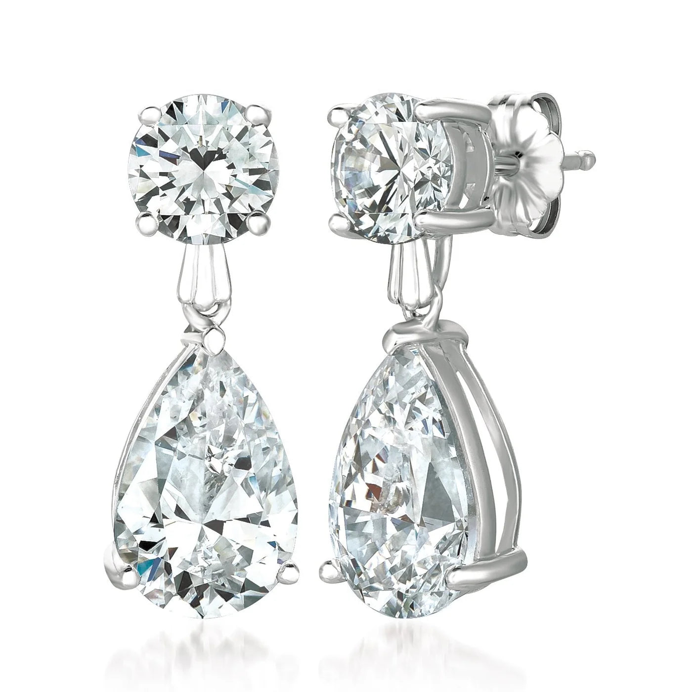 Classic Pear Cut Drop Earrings in Platinum - 905444E00CZ