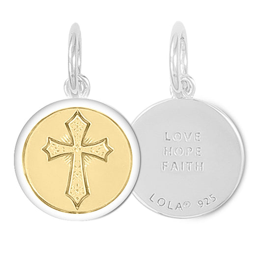 Cross Light White Silver Small Pendant