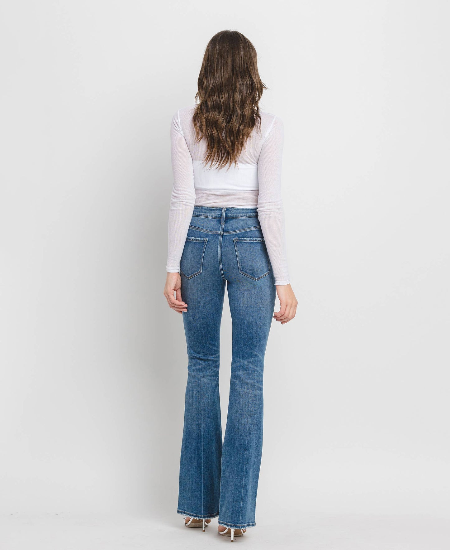 High Rise Full Length Bootcut Jeans F5099